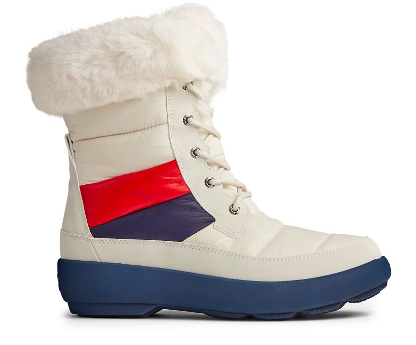 Sperry Bearing Plushwave Nylon Boots - Women's Boots - White [WR5790461] Sperry Top Sider Ireland